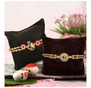 TIED RIBBONS Set of 2 Rakhi for Brothers with Gift